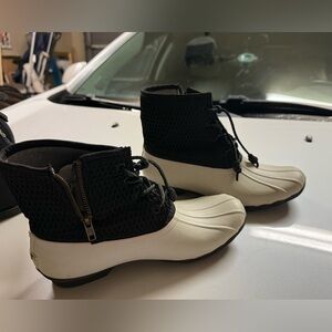 Sperry Black and Gray Mesh Detail Footwear